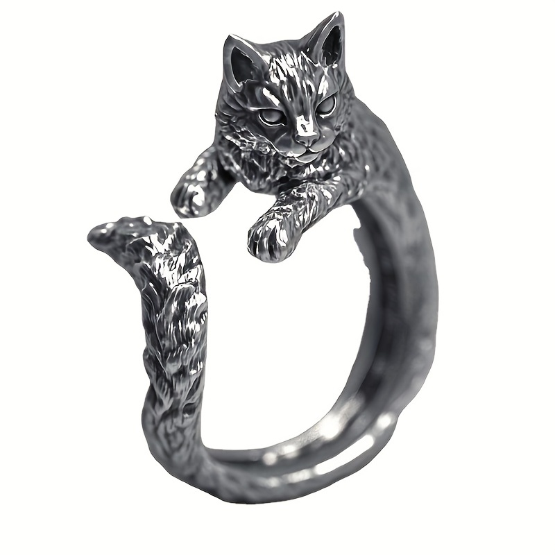 Funky Mixed Cartoon Animals Dog Cat Shaped Ring Alloy Jewelry Accessories